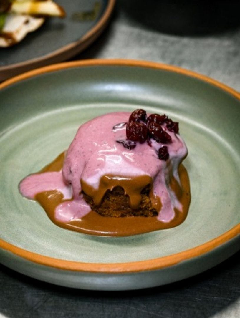 Sesame Chocolate Cake with Raspberry Yoghurt